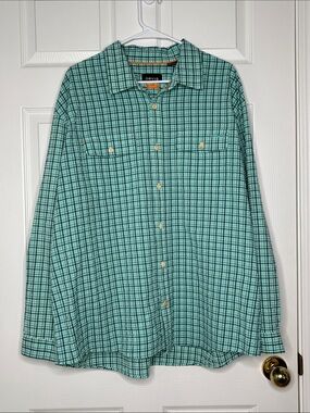 Orvis Men's Active Fit Plaid Performance Button-Down Shirt Size XXL